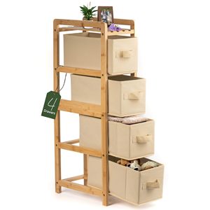 Bán Buôn Gỗ Hẹp Tủ Quần Áo Skinny Với 4 Vải Ngăn Kéo, Tre Gỗ Lưu Trữ Skinny Cho Phòng Ngủ, Tre Mỏng Cho Không Gian Nhỏ - Product Image 2