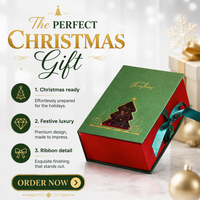 Boîte cadeau de Noël personnalisée avec logo, couvercle magnétique, fermeture magnétique, pour cadeaux et commandes en gros