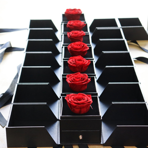 Sang Trọng Vĩnh Cửu Quà Tặng Hộp Hoa Với Màu Đỏ Thực Bảo Quản Tăng Nhà Máy Trực Tiếp Thân Thiện Với Môi Cuộc Sống Lâu Dài Cho Ngày Valentine - Product Image 5