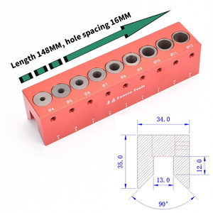 Dụng cụ khớp nối chế biến gỗ 6/7/8/9/10mm 5 lỗ định tâm khoan khuôn nhôm doweling <span class=keywords><strong>Jig</strong></span> bước khoan hướng dẫn <span class=keywords><strong>Dowel</strong></span> <span class=keywords><strong>Jig</strong></span> - Product Image 4