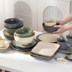 Nordic Classics Retro Patterned Embossed Hotel Ceramic Tableware <b>Set</b> for Bar and Hotel Restaurant - Product Image 3