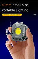 Lampe magnétique de poche COB porte-clés pour camping en plein air rechargeable par USB 6 modes super lumineux mini lampe de travail portable