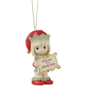 Персонализированный милый эльф маленькая девочка с золотым брендом Рождественский кулон