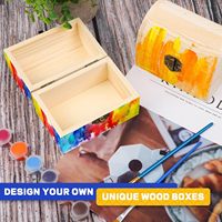 Unvollendete Mini Pine Wood Treasure Schmuck Truhe Kosmetik Box mit Klappdeckel für DIY Crafts Art Hobbys Projekt Geschenk Aufbewahrung