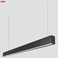 Suspension LED linéaire moderne et minimaliste à CRI 90, en aluminium, pour éclairage de bureau et salle à manger