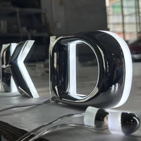 Enseigne en acier inoxydable rétroéclairée par LED personnalisée, enseigne en lettres lumineuses pour le nom de la boutique ou de l'entreprise