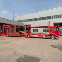 Semi-remorque porte-voitures à deux essieux en acier avec surface antidérapante et fonction de basculement hydraulique pour une logistique automobile efficace à Dubaï