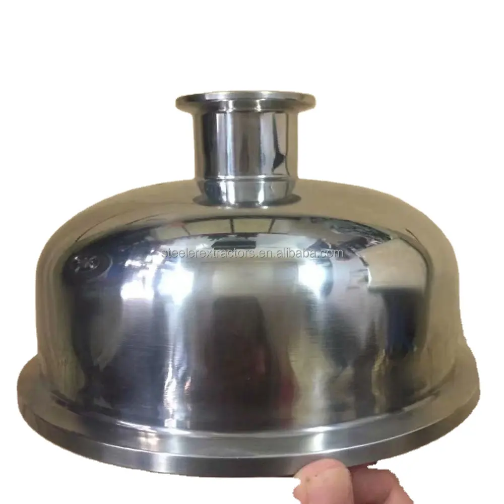 Mirror finished Triclamp Spherical Bowl Reducer 6" to 2" use for closed loop extractors