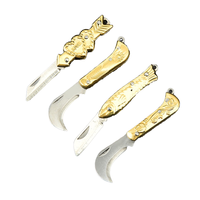 Mini couteau pliant mignon Lingyue OEM, manche en laiton, lame en acier inoxydable 3cr13, garantie 1 an, couteau utilitaire de poche DIY, cadeau