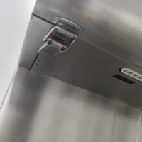 Station de lavage des mains automatique industrielle à double évier en acier inoxydable avec capteur, distributeur de savon désinfectant et sécheur d'air pour usine de boissons
