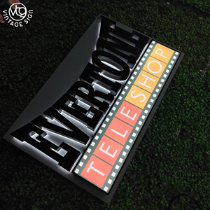 Enseigne LED rétroéclairée personnalisée avec plaque arrière pour l'image de marque Teleshop - Product Image 3