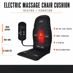 Meilleure Vente : Coussin de <span class=keywords><strong>Massage</strong></span> Électrique Chauffant à 7 Moteurs pour Siège de Voiture, Maison et Bureau - Product Image 1