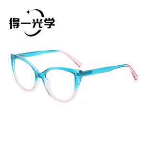 Cat Eye Eyeglasses <b>Frames</b> Blue <b>Pink</b> Gradient Full <b>Frame</b> Anti Blue Light Protection Unisex - Product Image 1