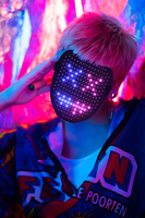 Masque LED d'Halloween à détection gestuelle, visage lumineux changeant de couleur, IRC 95, intensité réglable, IP20, DC 6V, accessoires d'ambiance pour fêtes et spectacles