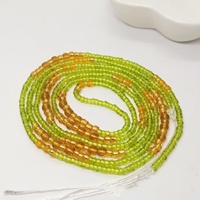 Nouvel Arrivage Perles de Taille Africaines Bijoux Corporels Colorés de Mode avec Perles de Riz en Cristal et Attache en Coton, Chaîne Ventre Bohème pour Femme