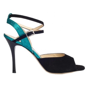 Chaussures de <span class=keywords><strong>danse</strong></span> <span class=keywords><strong>latine</strong></span> pour femmes Talon de 10cm Nubuck Salsa Tango Noir Paillettes Tailles US 4-12 - Product Image 1