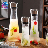 Carafe en plastique PC transparente moderne et écologique pour la maison, 1600 ml, avec logo personnalisé pour les fêtes