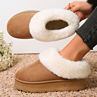 Nouvelles Bottes de Neige pour Femmes Version Coréenne Grande Taille Joker Peluche Coton Chaussures Mi-mollet Velours Chaud Commerce International Transfrontalier