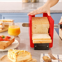 Trancheur de pain réglable en plastique avec support anti-éclaboussures, couteau à pain pliable et écologique pour la découpe de pains, outils de cuisine et de pâtisserie
