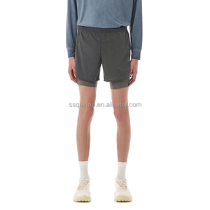 Pantaloncini da Corsa Casual a Doppio Strato per Uomo, Asciugatura Rapida, per Palestra e Corsa, con Logo Personalizzato, Stile Tinta Unita, Produzione di Fabbrica - Product Image 4