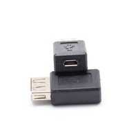 Negro USB 2,0 Tipo a hembra a Micro 5Pin USB B Adaptador hembra Convertidor de conector de enchufe