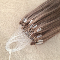 Extensions de cheveux russes de haute qualité H6, 100% cheveux humains vierges, extensions à micro-boucles, prix de gros