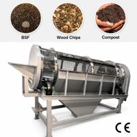 Motor Gear Drum Screen Otomatis DZJX untuk Pemisahan Serpihan Kayu dan Mulsa, Trommel Screen Mobile untuk Pupuk Organik