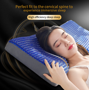 Cuscino in Memory Foam con Gel Rinfrescante Blu, Ecologico, a Lento Ritorno, Lavabile in Lavatrice, Supporto per il Collo, per Chi Soffre il Caldo, per Hotel - Product Image 6