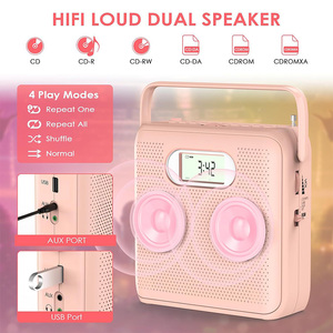 Lecteur CD portable Boombox BT 5.0, haut-parleur sans fil, radio FM, enregistreur MP3 USB, répétition A-B, écran LCD, stéréo portable pour la maison - Product Image 2