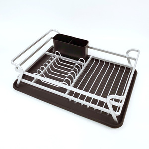 Escurridor de Platos Cuadrado de Aluminio con Bandeja de Secado Rápido para Cocina - Product Image 2