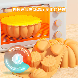 Moule à gâteau en silicone, motif feuille de citrouille pour la fête de la récolte, moule à savon DIY, couleur orange, 20x10x6cm, compatible four - Product Image 4