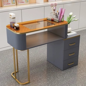Table de manucure en bois Zxm, vente chaude, table à ongles avec armoire de rangement, table à ongles personnalisée pour la chambre à coucher - Product Image 4