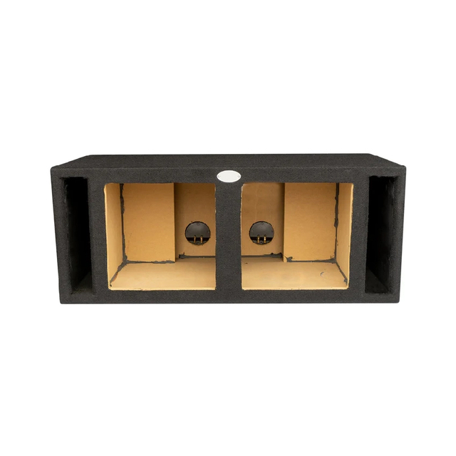 E Series Dual 12" Vented Side Port Subwoofer Enclosure, Square Car Subwoofer Enclosures