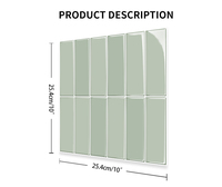 Azulejos de Pared Autoadhesivos Zailin 3D Verde Claro, Azulejos de Vinilo Brillantes para Decoración de Paredes de Cocina y Baño