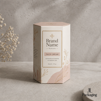 Boîtes en papier hexagonales personnalisées avec logo imprimé pour crème pour le visage, crème pour les yeux, lotion, présentoir