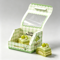 Boîte en papier kraft portable avec fenêtre pour emballage de gâteaux à emporter, idéale pour les snacks et desserts, en promotion pour les pâtisseries sur mesure