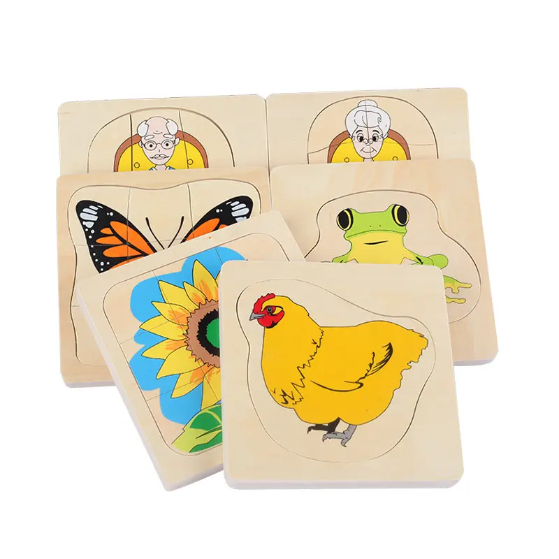 Développement de Puzzle de poulet Montessori jouets de Puzzles éducatifs en bois