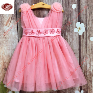 Fleur de décoration sur la ceinture La robe de princesse avec doublure en coton à l'intérieur sans danger pour les enfants - Product Image 3