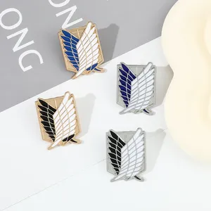 Anime giapponese attacco alla spilla in smalto titano Eren Jaeger Mikasa Ackerman Jiyuu No <span class=keywords><strong>Tsubasa</strong></span> Cartoon spilla distintivo regalo all'ingrosso - Product Image 6
