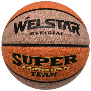 Welstar Baloncesto de cuero laminado con logotipo personalizado y cuero PU Tamaño oficial 7 baloncesto para entrenamiento