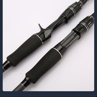 Joran Pancing Spinning/Casting 4-Piece Serat Karbon Tinggi, Medium Power, dengan Keramik Guide, untuk Danau, Laut, dan Ikan Bass, Portabel