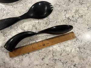 Elegante Juego de Tazón y Cuchara de Cuerno de Búfalo Natural Tallado con Acabado Liso, Diseño Clásico Ecológico para Decoración de Cocina Rústica - Product Image 2