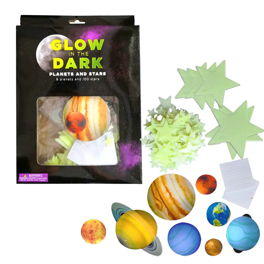 GlowでThe Dark StarsとPlanets Bright Solar System Wall Stickers Glowing