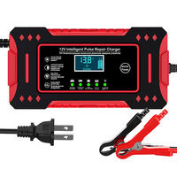 Chargeur de batterie 12v6a à protection multiple, chargeur de batterie intelligent à impulsions pour voiture et moto, réparation et maintien de la batterie