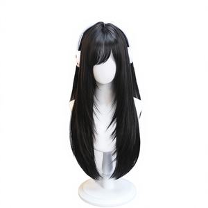 Perruque ND Brand marron clair Lolita sans dentelle, frange oblique 'Nanyuan', couvre-tête complet, <span class=keywords><strong>cheveux</strong></span> longs et raides naturels, perruque de cosplay 130% - Product Image 5