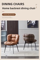 Chaise de salle à manger moderne minimaliste en acier avec accoudoirs et dossier pour salon de beauté, hôtel, restaurant