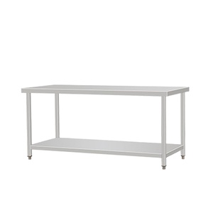 VICTORY KITCHEN VCT 0.8mm Thickness 201 Stainless Steel factory Working Table/<b>Bench</b> with round legs - Product Image 2