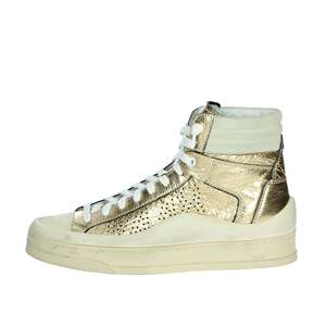 P448 Donna Sneakers F23RAIL W Oro High Top Gold Leather Chunky Shoes Women Size 36 - Product Image 1