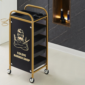 BLISSLIFE Outils de coiffure Salon de coiffure Assistant de coiffeur Chariot en or avec roues universelles Cheveux sans enchevêtrement - Product Image 5