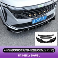 Kit de 4 pièces de spoiler avant noir brillant pour Geely Boyue L / Starray 2023-2026 MC Sport, accessoires de tuning extérieur